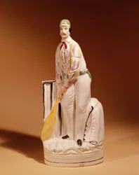 Staffordshire-Figur eines Cricketspielers, 1865